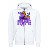 White hope lavender ribbon all cancers Zipper Hoodie - NancyCooperArtShop