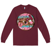 Burgundy nurse round earrings Long Sleeve Tee - BundleAndBundleShop