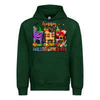 Foreset Green Happy Hallothanksmas teeth Urban Hoodie - texasbilliewilder