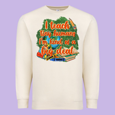 I Teach Tiny Humans Im Kind Of A Big Deal Premium Sweatshirt Designed By Nancycooperartshop