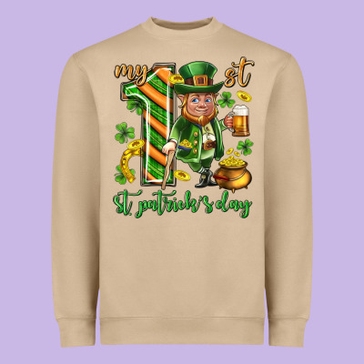 My 1 St St. Patricks Day Heavyweight Sweatshirt Designed By Neo Western