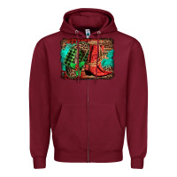 Burgundy country boots Christmas Zipper Hoodie - Jasminsmagicworld