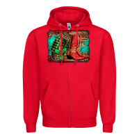 Red country boots Christmas Zipper Hoodie - Jasminsmagicworld