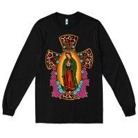 Black our lady of guadalupe cross Long Sleeve Tee - JahusDesignShop