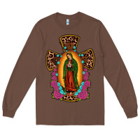 Chestnut our lady of guadalupe cross Long Sleeve Tee - JahusDesignShop