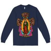 Navy our lady of guadalupe cross Long Sleeve Tee - JahusDesignShop