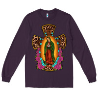 Plum our lady of guadalupe cross Long Sleeve Tee - JahusDesignShop