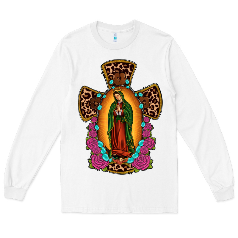 Our Lady Of Guadalupe Cross Long Sleeve Tee by JahusDesignShop | Teevron