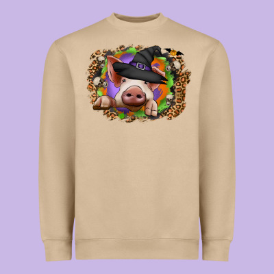 Halloween Pig Heavyweight Sweatshirt Designed By Cowhidedigitalart
