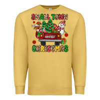 Antique Gold Christmas Santa and reindeer truck Premium Sweatshirt - MaliasSmallBusiness