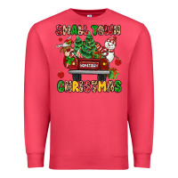Cardinal Christmas Santa and reindeer truck Premium Sweatshirt - MaliasSmallBusiness