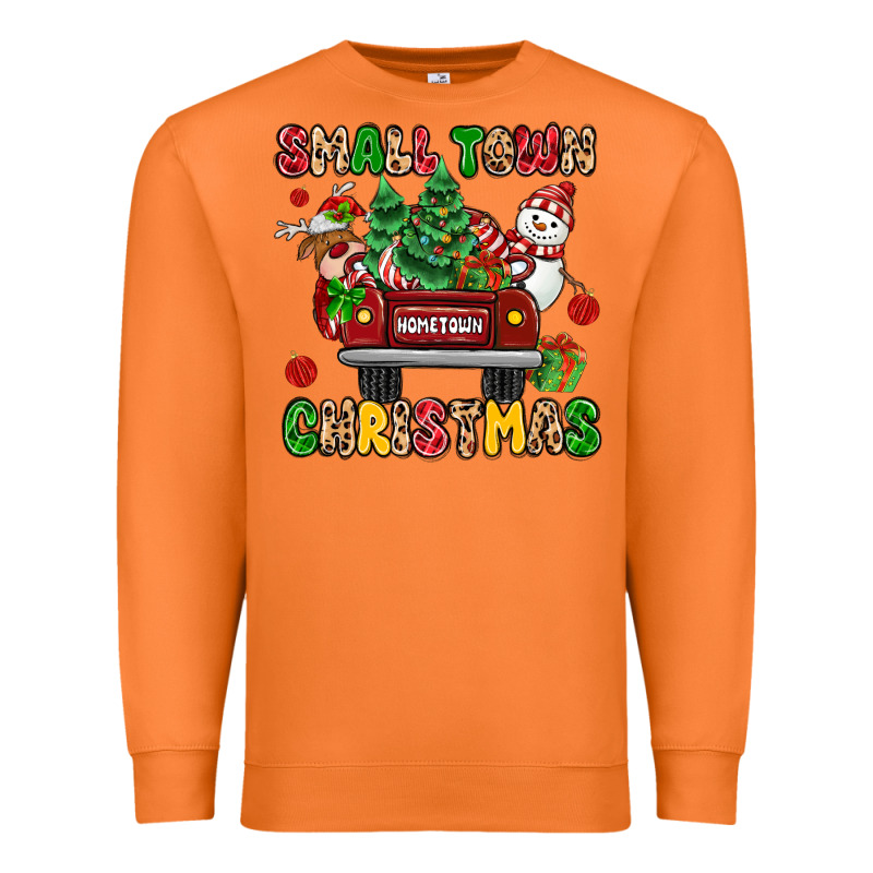 Christmas Santa And Reindeer Truck Premium Sweatshirt by MaliasSmallBusiness | Teevron