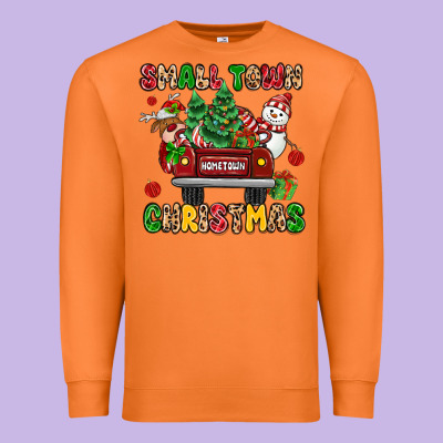 Christmas Santa And Reindeer Truck Premium Sweatshirt Designed By Maliassmallbusiness