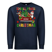 Navy Christmas Santa and reindeer truck Premium Sweatshirt - MaliasSmallBusiness