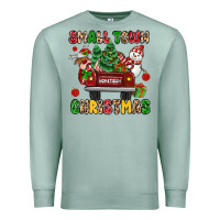 Seafoam Christmas Santa and reindeer truck Premium Sweatshirt - MaliasSmallBusiness