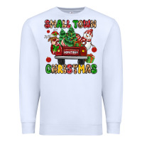 White Christmas Santa and reindeer truck Premium Sweatshirt - MaliasSmallBusiness