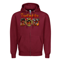 Burgundy American Flag Firefighter Son Zipper Hoodie - LillyAllenDesigns