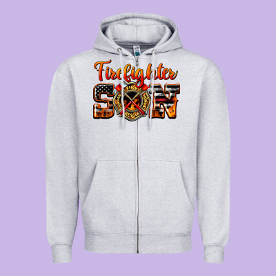 American Flag Firefighter Son Zipper Hoodie Designed By Lillyallendesigns