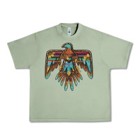 Oil Green thunderbird with sunflowers Urban Heavy Tee - BarkalooDesign