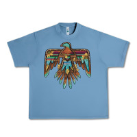 Pebble Blue thunderbird with sunflowers Urban Heavy Tee - BarkalooDesign