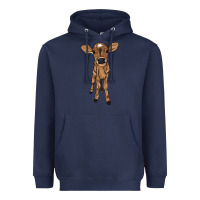 Navy baby cow Heavyweight Hoodie - NancyCooperArtShop