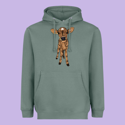 Baby Cow Heavyweight Hoodie Designed By Nancycooperartshop