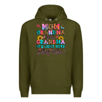 Army Green mom grandma great grandma it's just keeps getting Premium Hoodie - Artiststas