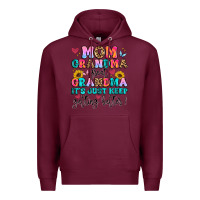 Burgundy mom grandma great grandma it's just keeps getting Premium Hoodie - Artiststas