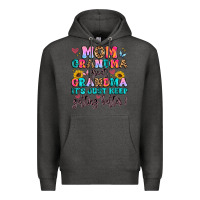 Charcoal Heather mom grandma great grandma it's just keeps getting Premium Hoodie - Artiststas
