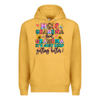 Mustard mom grandma great grandma it's just keeps getting Premium Hoodie - Artiststas