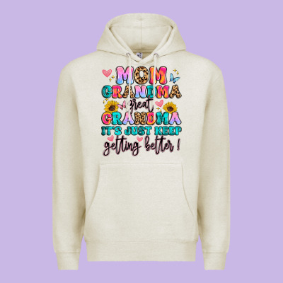 Mom Grandma Great Grandma It's Just Keeps Getting Premium Hoodie Designed By Artiststas