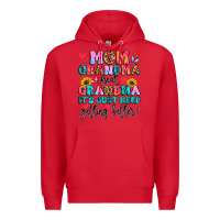 Red mom grandma great grandma it's just keeps getting Premium Hoodie - Artiststas