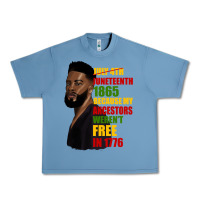 Pebble Blue juneteenth 1885 because my ancestors weren't free in 1776 black man Urban Heavy Tee - HRA Design Shop