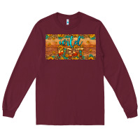 Burgundy wild west license plate Long Sleeve Tee - Artiststas