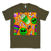 Army Green halloween snacks seamless pattern Classic Tee - BundleAndBundleShop