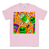 Bubblegum Pink halloween snacks seamless pattern Classic Tee - BundleAndBundleShop