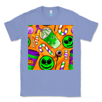 Colony Blue halloween snacks seamless pattern Classic Tee - BundleAndBundleShop