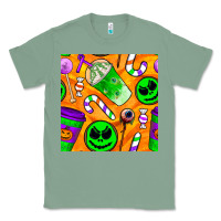 Sage halloween snacks seamless pattern Classic Tee - BundleAndBundleShop