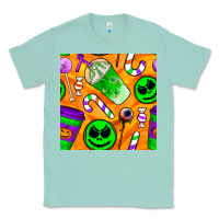 Seafoam halloween snacks seamless pattern Classic Tee - BundleAndBundleShop