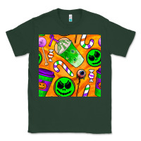 Sports Green halloween snacks seamless pattern Classic Tee - BundleAndBundleShop