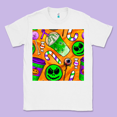Halloween Snacks Seamless Pattern Classic Tee Designed By Bundleandbundleshop