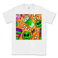 White halloween snacks seamless pattern Classic Tee - BundleAndBundleShop