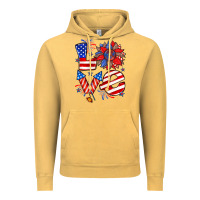 Vintage Mustard 4th of july love Vintage Hoodie - Zillion Design Studio