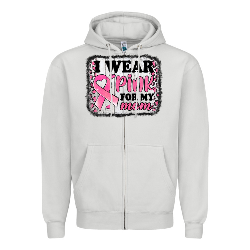 I Wear Pink For My Mom Breast Cancer Awareness Zipper Hoodie by Jasminsmagicworld | Teevron
