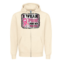 Sandshell i wear pink for my mom breast cancer awareness Zipper Hoodie - Jasminsmagicworld