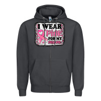 Smoke i wear pink for my mom breast cancer awareness Zipper Hoodie - Jasminsmagicworld