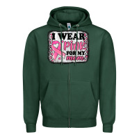 Sports Green i wear pink for my mom breast cancer awareness Zipper Hoodie - Jasminsmagicworld