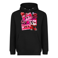 Black valentines day cassette Heavyweight Hoodie - NancyCooperArtShop