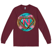 Burgundy nurse round earrings 4 Long Sleeve Tee - BundleAndBundleShop