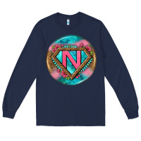 Navy nurse round earrings 4 Long Sleeve Tee - BundleAndBundleShop